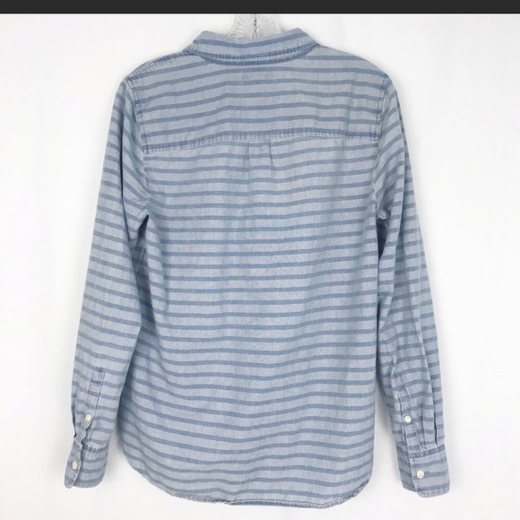 J. Crew striped chambray Popover button down top - Picture 3 of 8